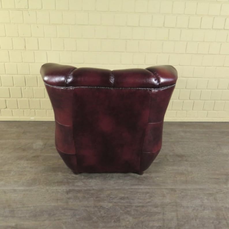 Chesterfield Couchgarnitur Rot-Schwarz 3-1-1 Leder