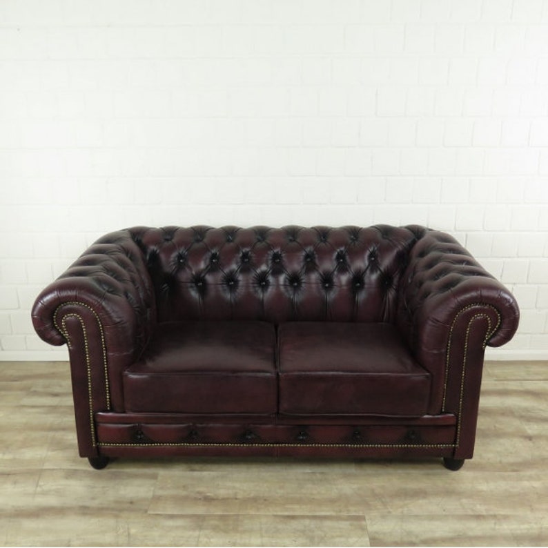 Chesterfield Couchgarnitur Rot-Schwarz 3-2-1 Lede