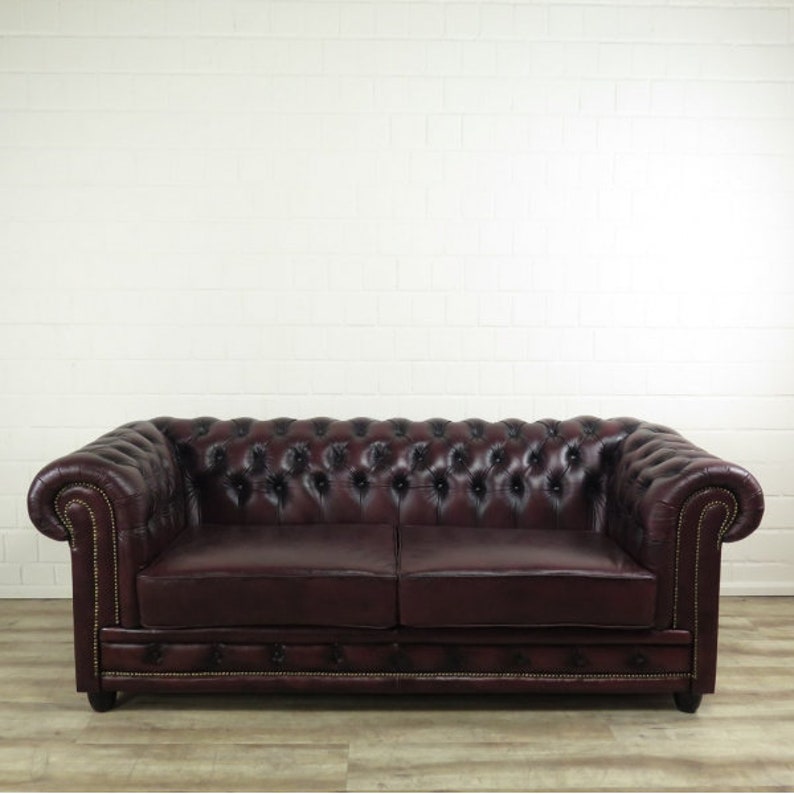 Chesterfield Couchgarnitur Rot-Schwarz 3-2-1 Lede