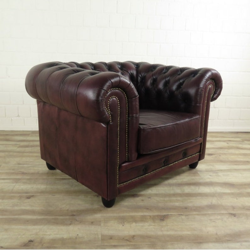 Chesterfield Couchgarnitur Rot-Schwarz 3-2-1 Lede