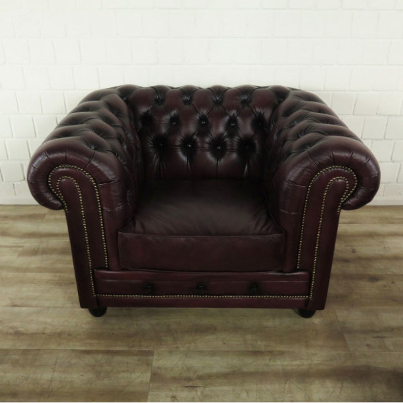 Chesterfield Couchgarnitur Rot-Schwarz 3-2-1 Lede