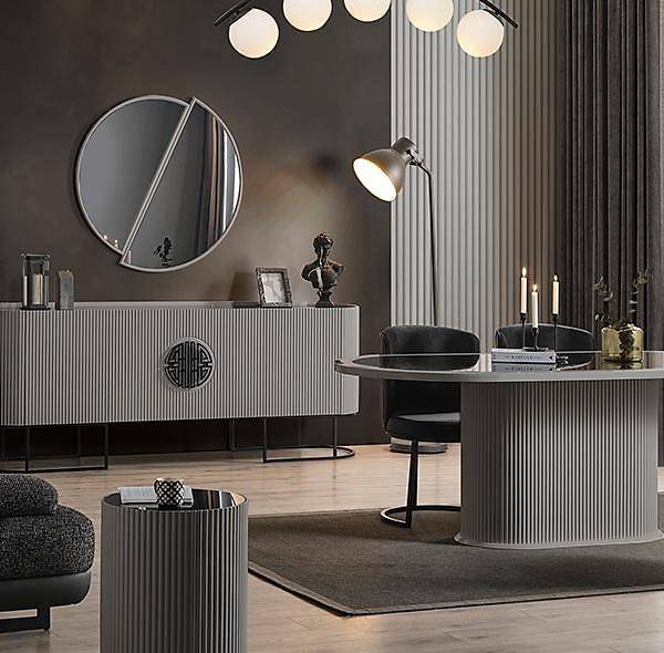 Crown Eetkamerset - Premium Grijs-Zwart