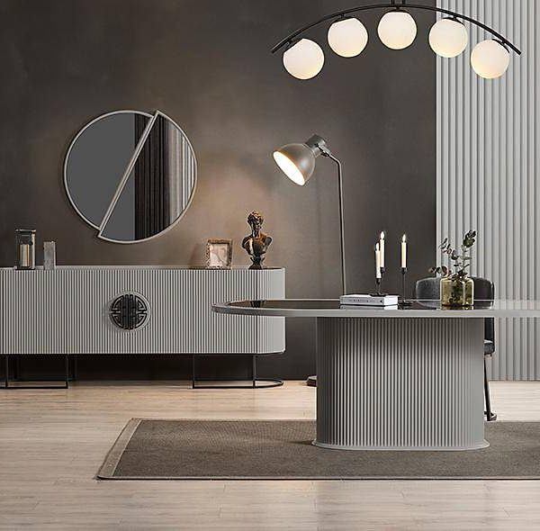 Crown Eetkamerset - Premium Grijs-Zwart