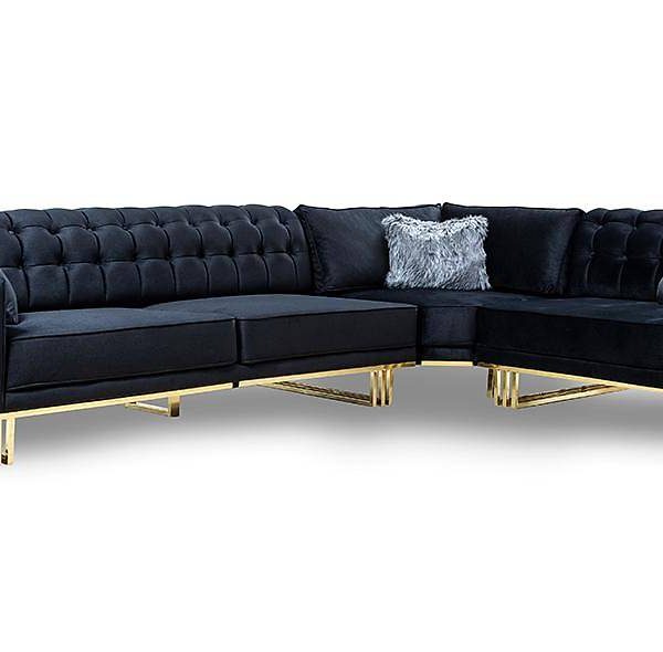 Etna zwarte hoekbank — Premium kwaliteit & comfort