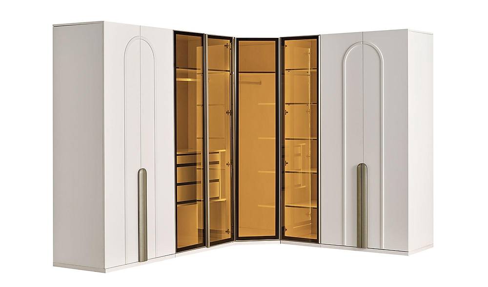 Gordion Witte Slaapkamerset – Ruimtebesparend bed met hoekkast