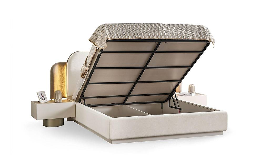 Gordion Witte Slaapkamerset – Ruimtebesparend bed met hoekkast