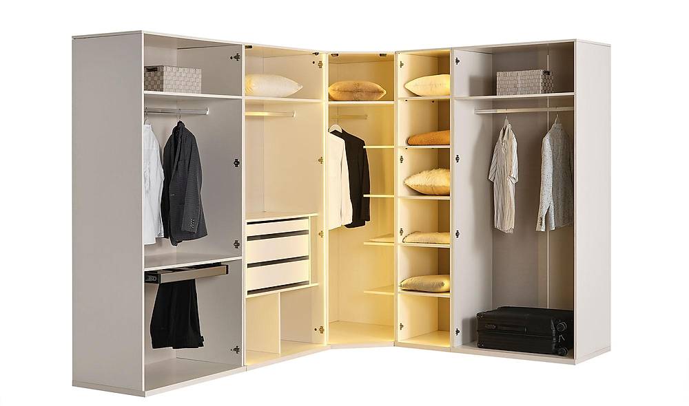 Gordion Witte Slaapkamerset – Ruimtebesparend bed met hoekkast