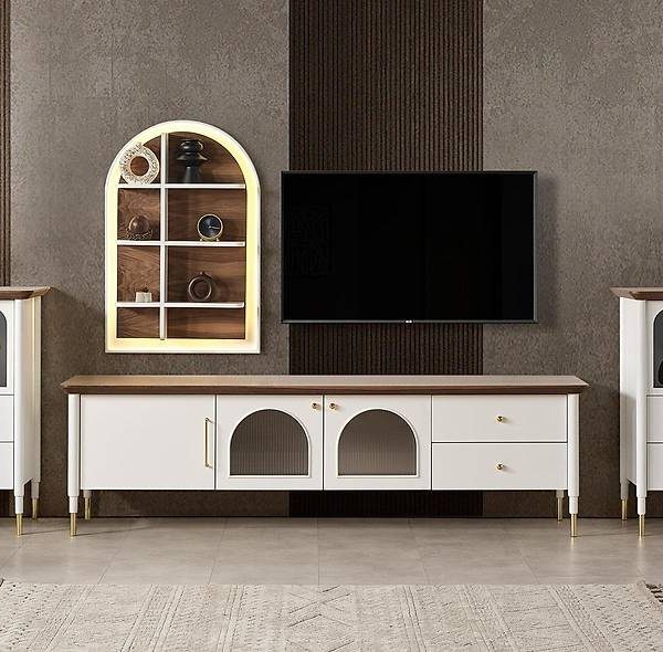 Luxe ecru tv-meubel Farist — premium kwaliteit