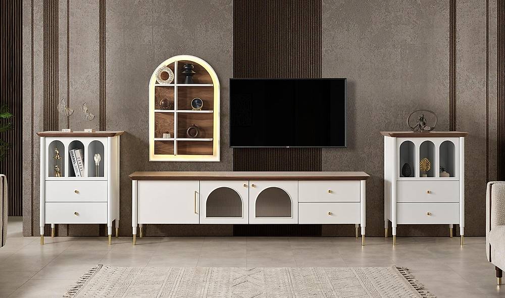 Luxe ecru tv-meubel Farist — premium kwaliteit