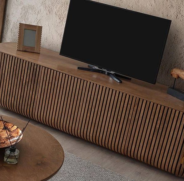 Premium Netha tv-meubel Ceviz — massief walnotenhout