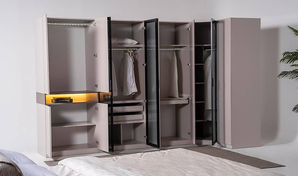 Ruimtebesparend Samara slaapkamerset met opbergbed & hoekkast