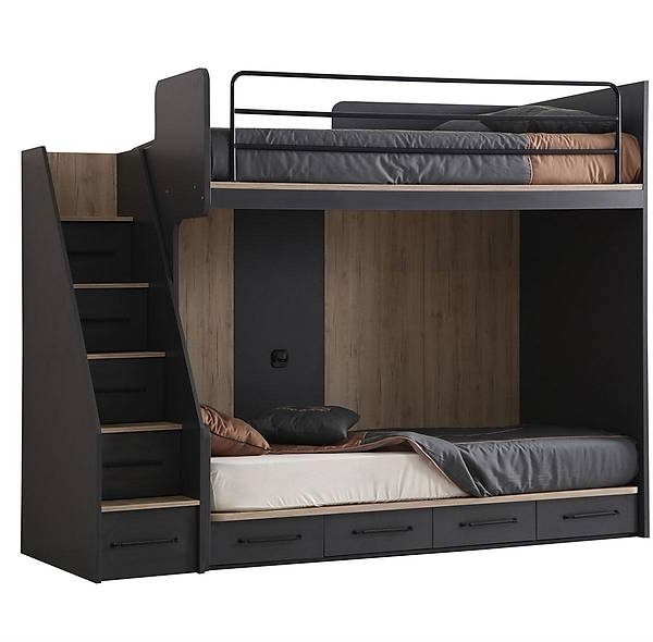 Torenna Compact Stapelbed met Trap — Premium Kwaliteit