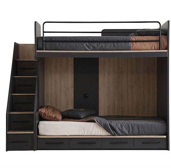 Torenna Compact Stapelbed met Trap — Premium Kwaliteit
