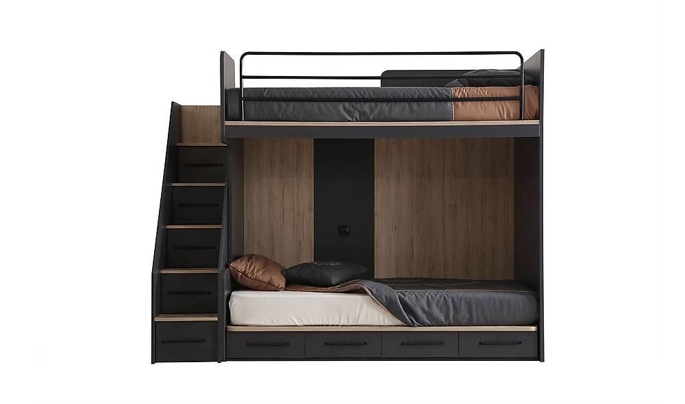 Torenna Compact Stapelbed met Trap — Premium Kwaliteit