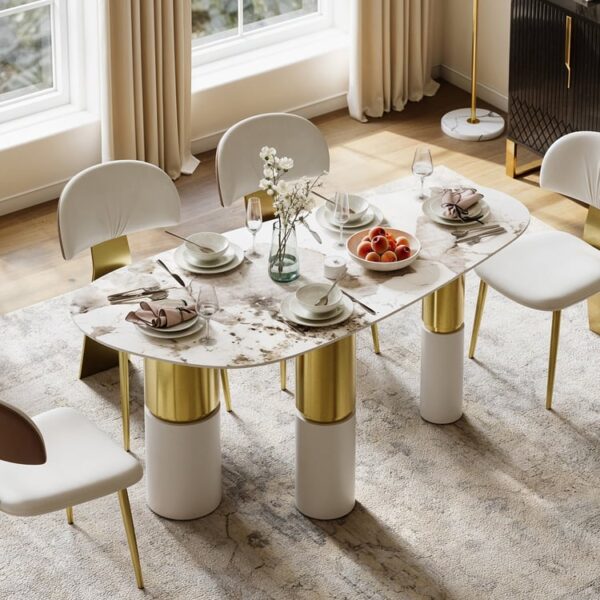 160 cm eettafel in gesinterd keramiek — Premium kwaliteit