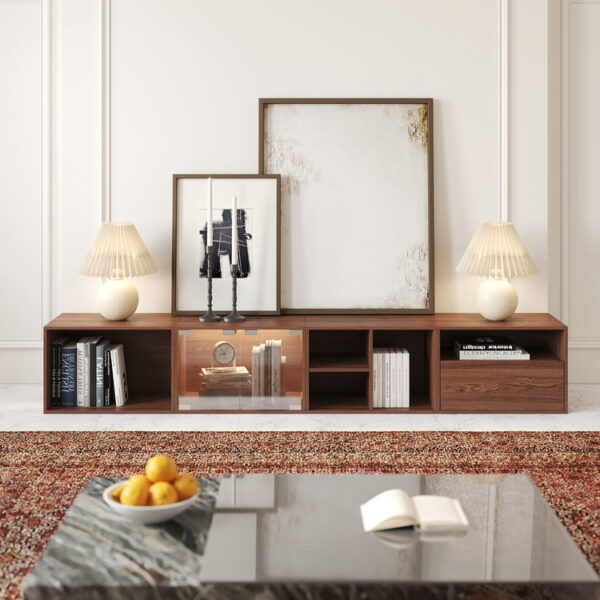 240 cm premium TV-meubel in houtlook