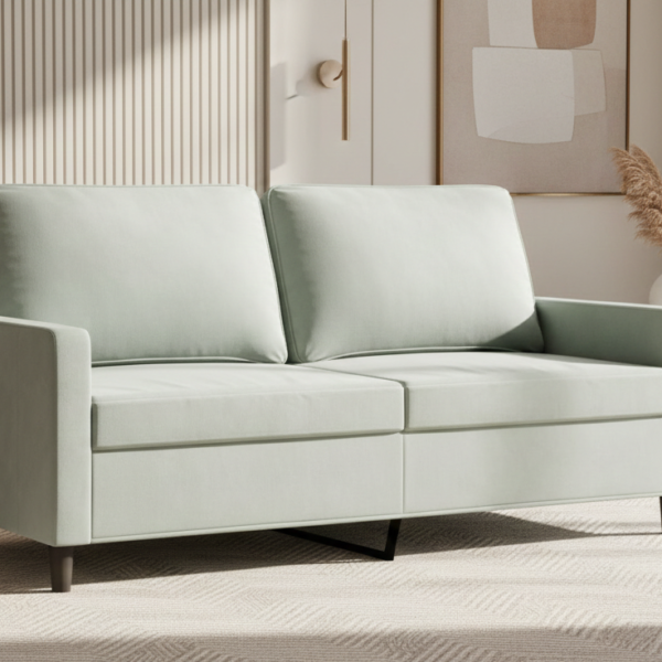 Luxe fluwelen 2-zitsbank 140 cm - lichtgrijs (Copy)