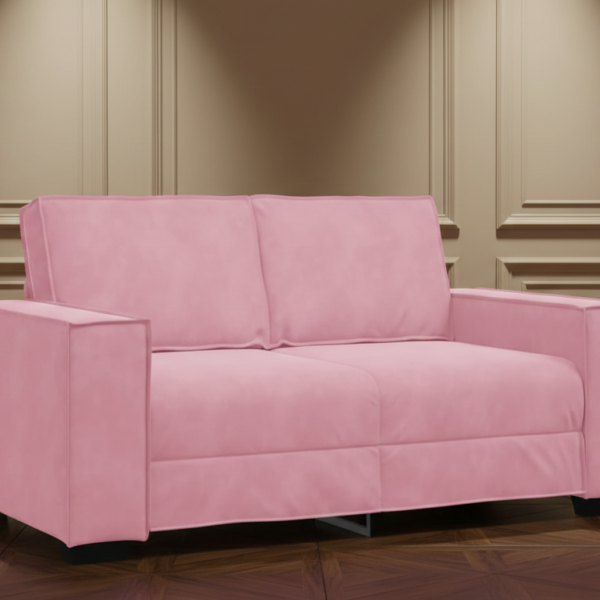 Luxe fluwelen 2-zitsbank 120 cm – roze