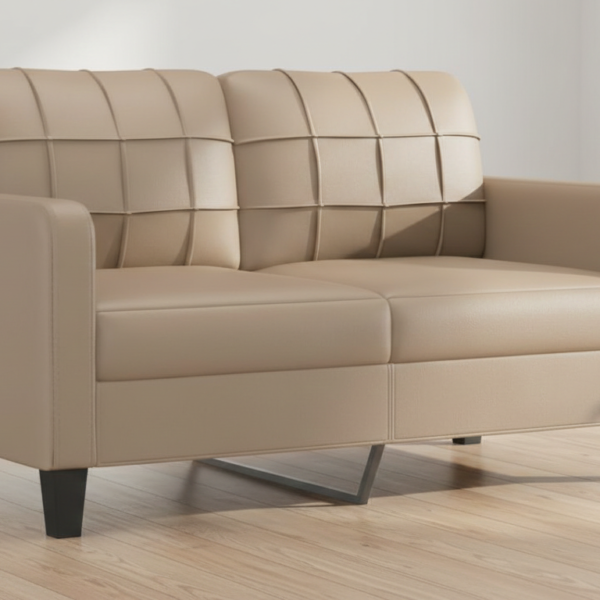 vidaXL Luxe 2-zitsbank 140 cm cappuccino kunstleer