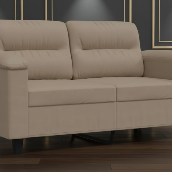 Premium 2-zits bank 120 cm – microvezel taupe