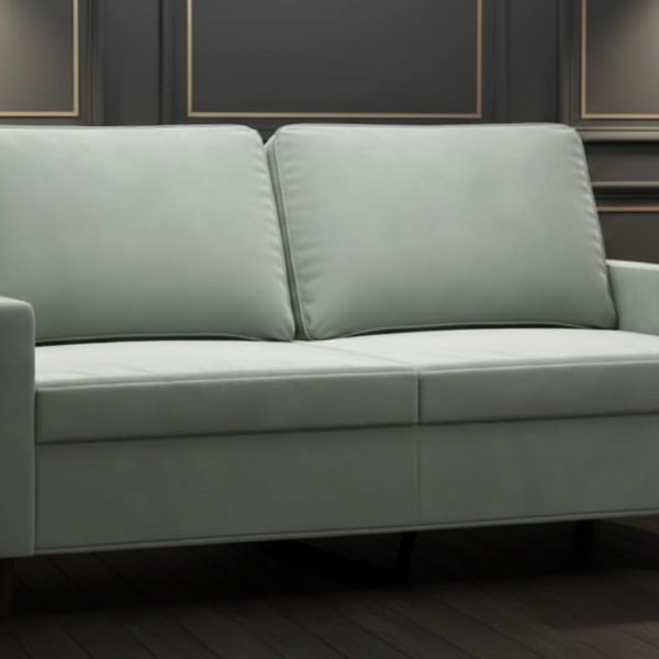 Luxe fluwelen 2-zitsbank 140 cm - lichtgrijs