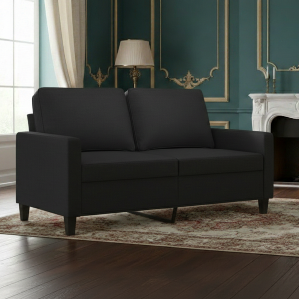 Premium 2-zits kunstleren bank 120 cm – Zwart