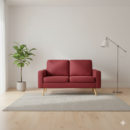 Premium 2-zits bank – bordeaux stof, stijlvol en comfortabel