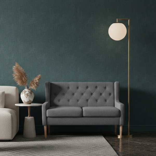 Premium stoffen 2-zitsbank grijs — luxe comfort