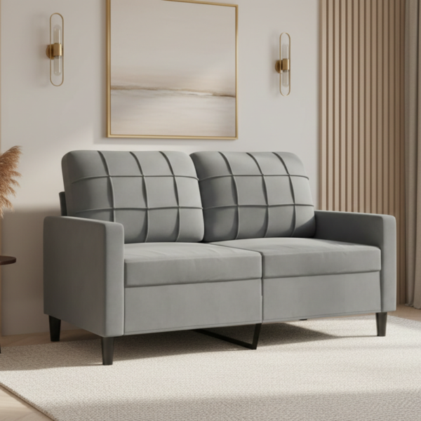 Luxe 2-zits velvetbank 120 cm — Donkergrijs, premium kwaliteit