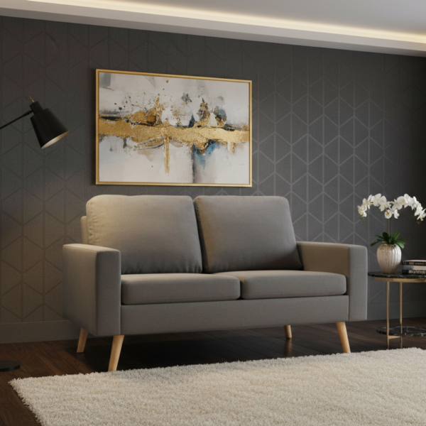 Premium 2-zits bank stof lichtgrijs — modern en comfortabel