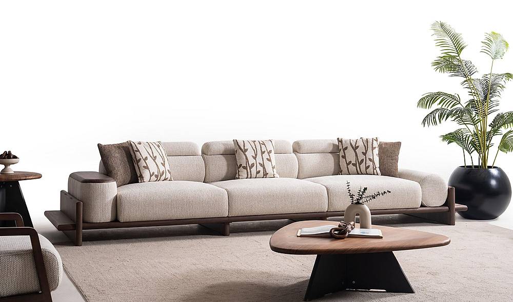 Alya 5-zits crème bank — luxe kwaliteit, modern design