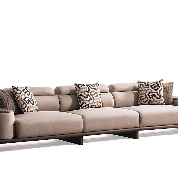 Alya Luxe designbank – beige met houten armleuning