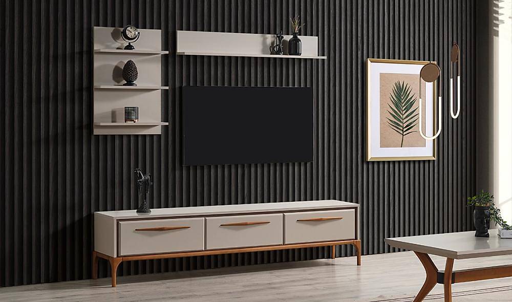 Beige Bağdat TV-meubel – Premium kwaliteit & veel opbergruimte