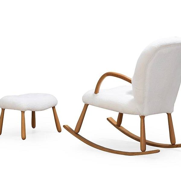 Bunny pluche schommelstoel — luxe kinderstoel