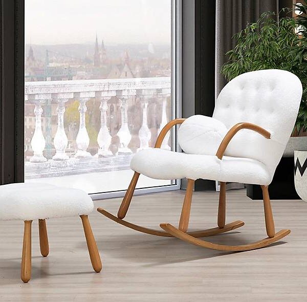 Bunny pluche schommelstoel — luxe kinderstoel