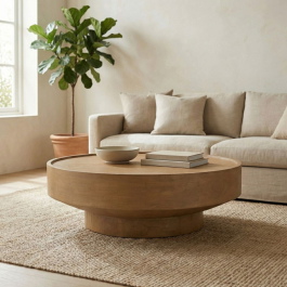 DÉJA Salontafel Gabriel 90 cm – Premium natuurhouten rond