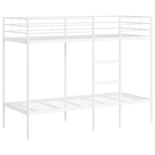 Duurzaam wit stalen stapelbed 75x190 cm – ruimtebesparend