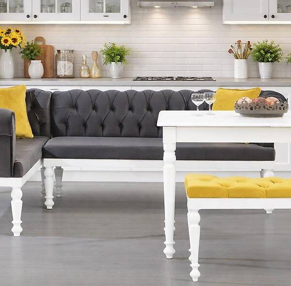 Elit Chester Grijze Keukenhoekset – Luxe kwaliteit