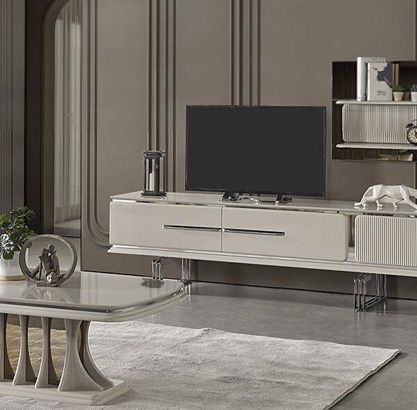 Farya Grijs TV-meubel — Hoogwaardig design voor moderne woonkamers
