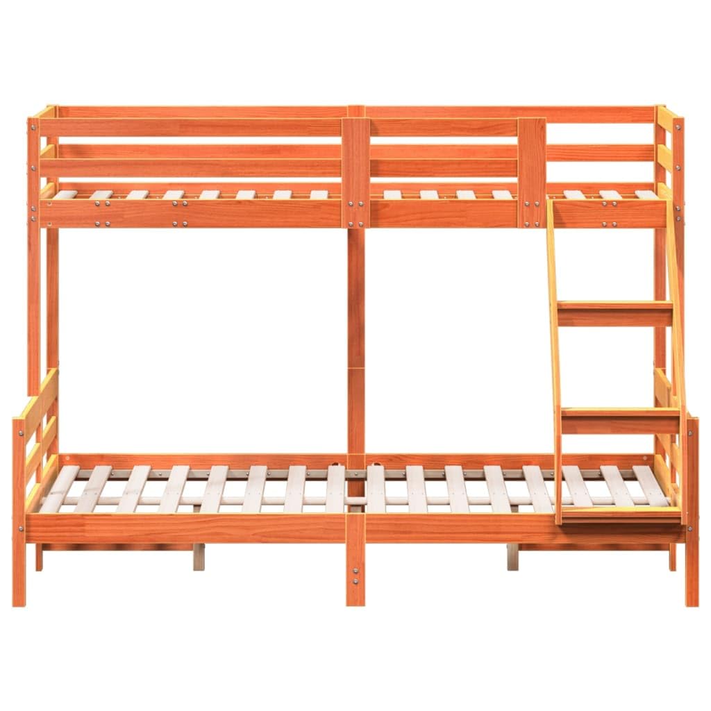 Hoogwaardig massief dennen stapelbed 90x200/140x200 – waxbruin