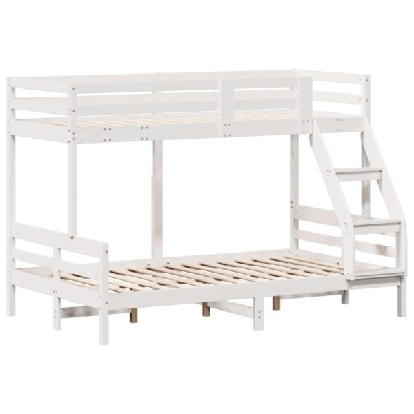 Hoogwaardig massief grenen stapelbed wit 80x200/120x200