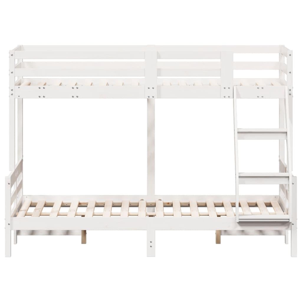 Hoogwaardig massief grenen stapelbed wit 80x200/120x200