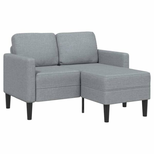 Hoogwaardige 2-zits loungebank L-vorm lichtgrijs 125 cm