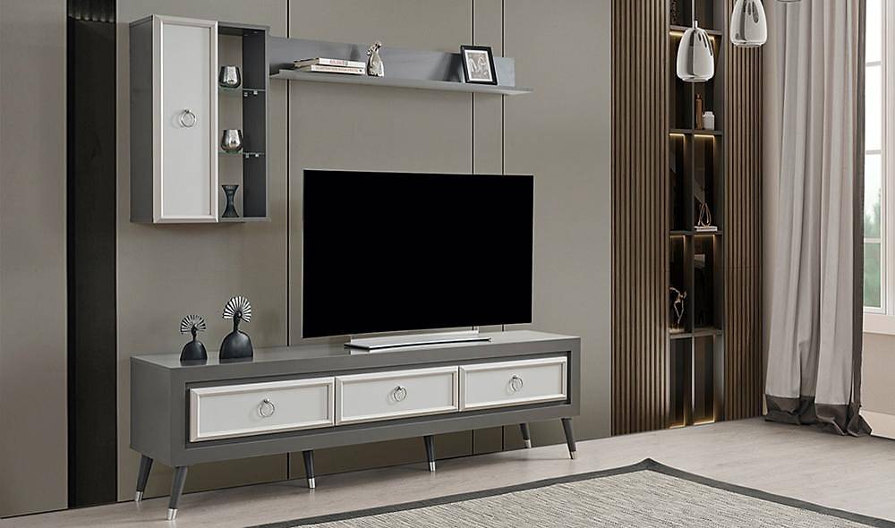 Izmit grijs tv-meubel — premium design, veel opbergruimte