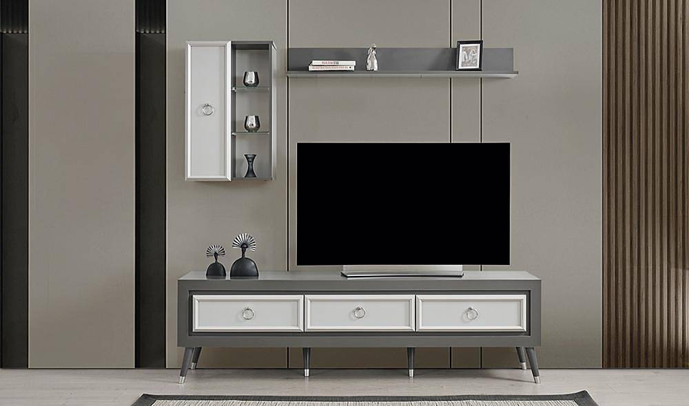 Izmit grijs tv-meubel — premium design, veel opbergruimte