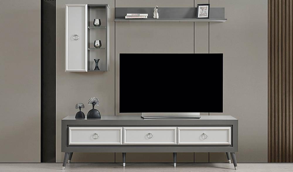 Izmit grijs tv-meubel — premium design, veel opbergruimte
