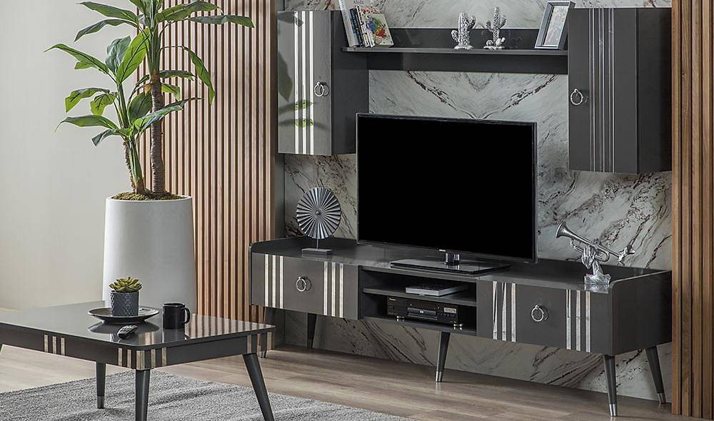 Karnaval Antraciet design TV-meubel – Premium kwaliteit