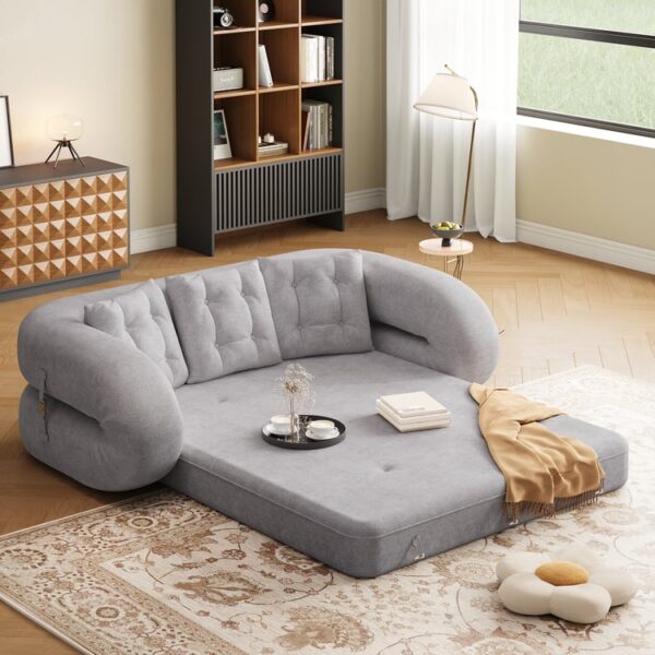 King-size chenille 3-zits slaapbank — luxe comfort