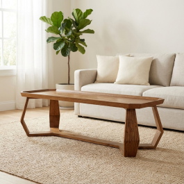 Kodu Salontafel Bushey – Massief Mindihout met Naturel Finish