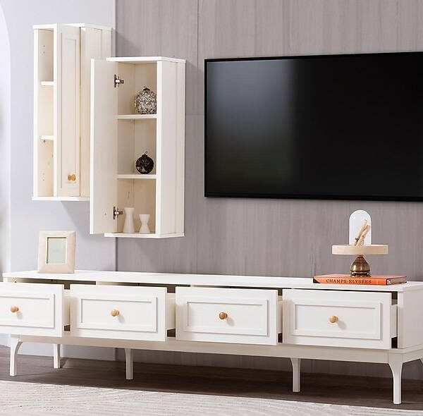 Landelijk TV-meubel van massief hout — Premium kwaliteit